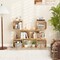 Natural Wicker Bookshelf with 3 Open Cubes Compact S-Shaped Design for Living Room Storage